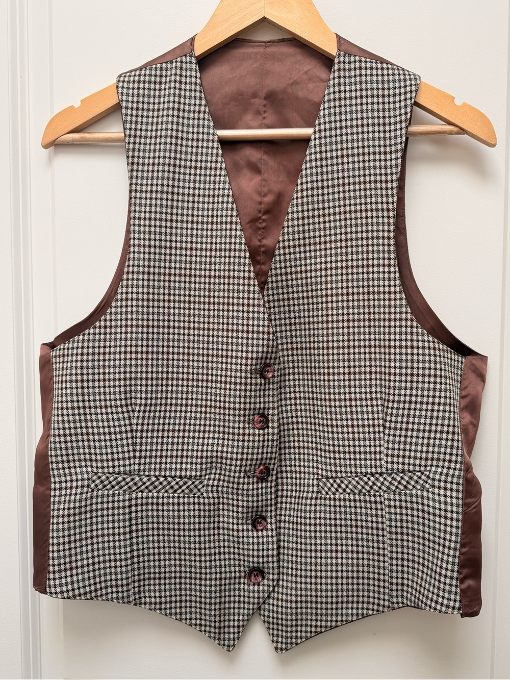Vintage Reversible Menswear Suiting Vest One Size